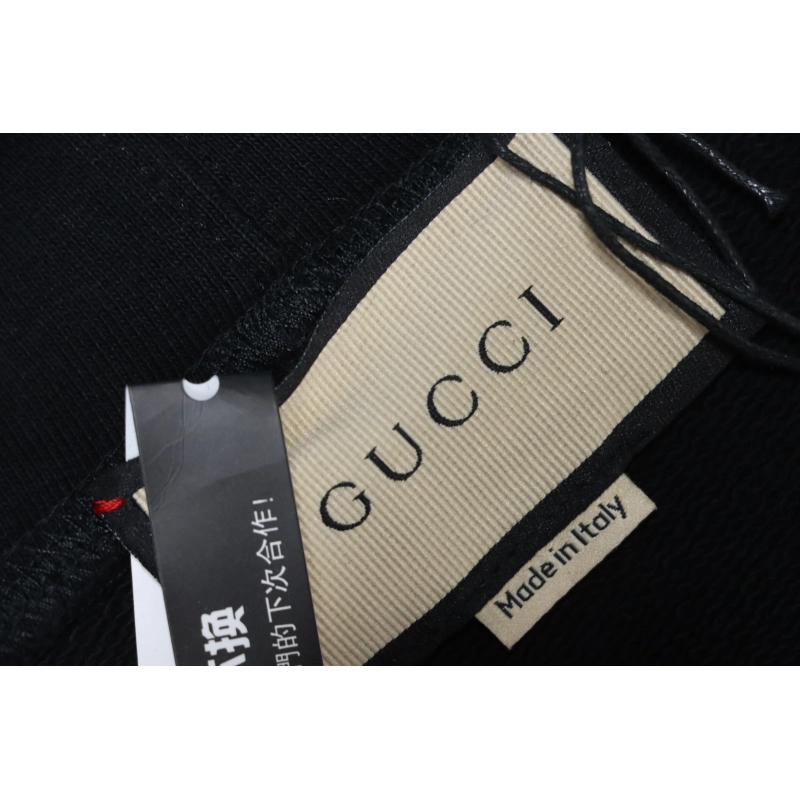 Gucci Cotton Black Hoodie with Blade Print