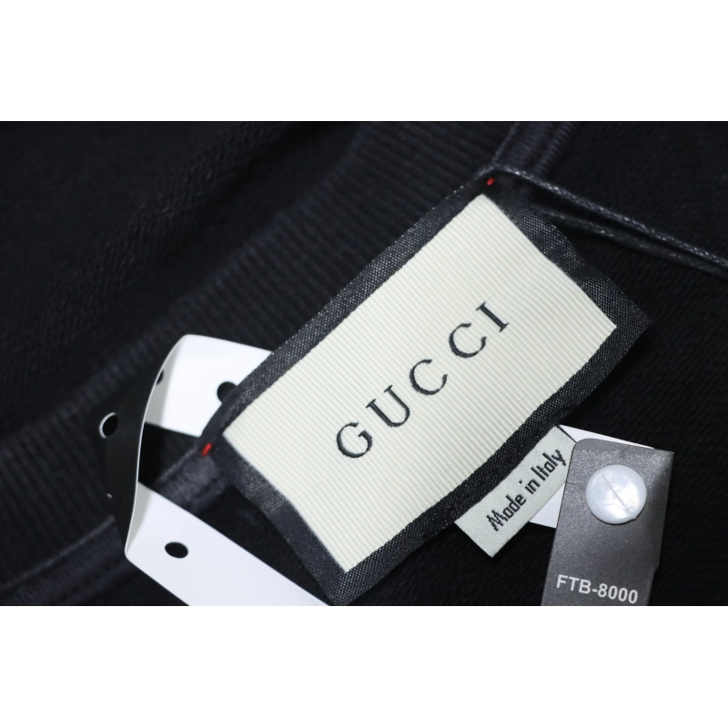 Gucci Hand-painted Letter Crewneck Sweatshirt Washed Black