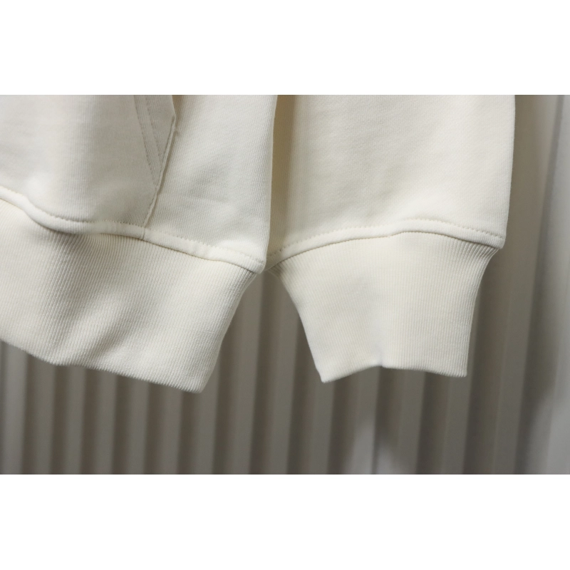 Gucci Musical Note Signature Logo Letter Embroidered Hoodie Apricot