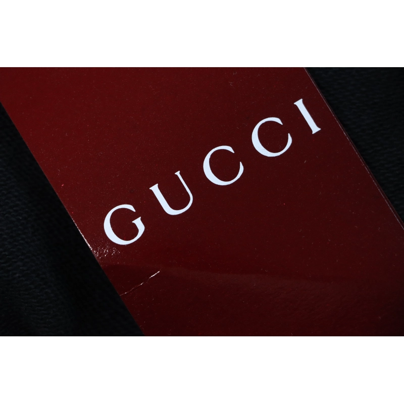 Gucci Musical Note Signature Logo Letter Embroidered Hoodie Black