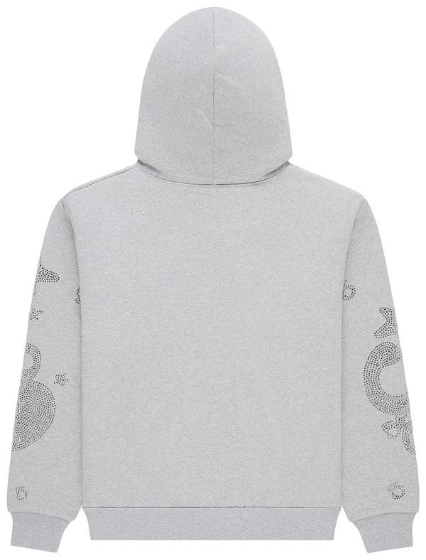 Sp5der Rhinestone Beluga Hoodie 'Heather Grey'