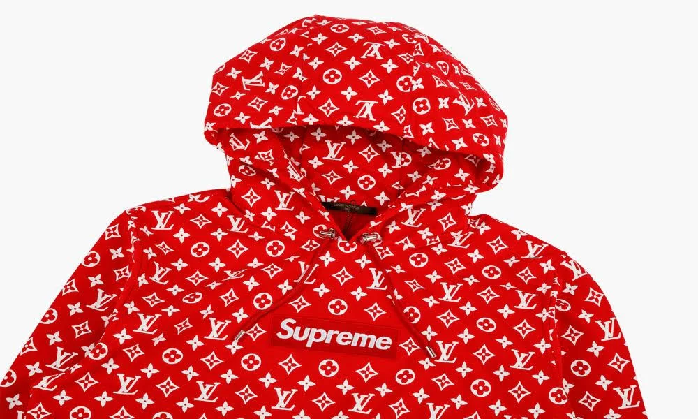 Louis Vuitton x Supreme Box Logo Hooded Sweatshirt 'Red'