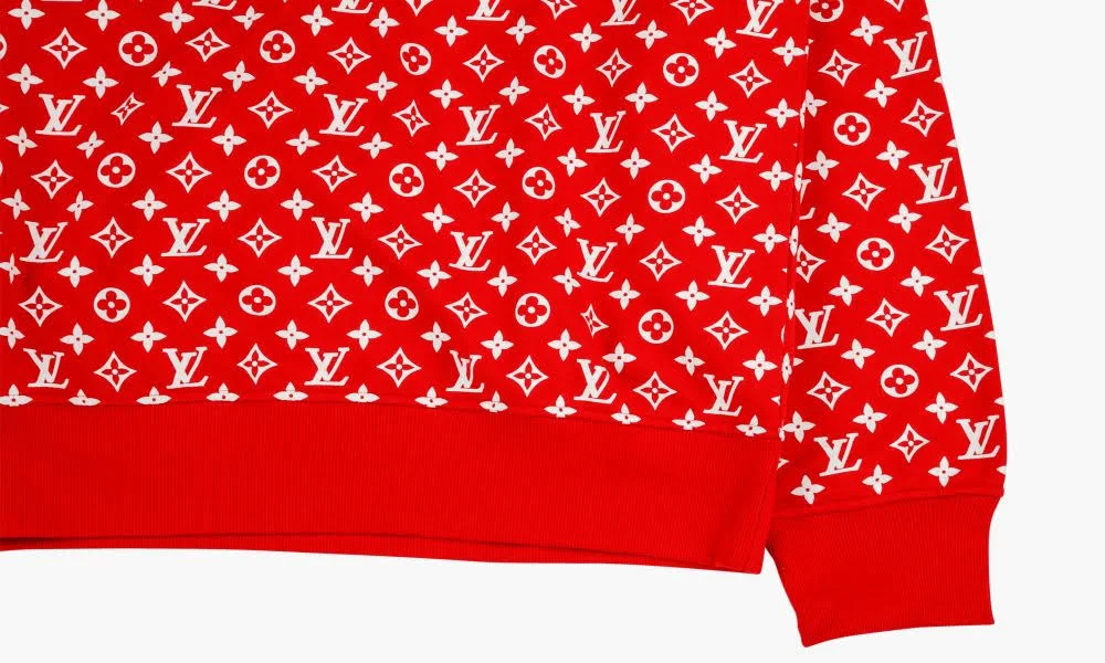 Louis Vuitton x Supreme Box Logo Hooded Sweatshirt 'Red'