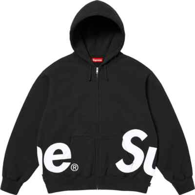 Supreme Big Logo Zip Up Hooded Sweatshirt Black