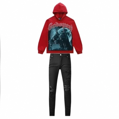 Godspeed F.T.D Hoodie #5502 Red+Amiri Jeans PK 602+Amiri Jeans PK 8805 01