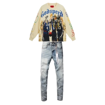  Godspeed Dream Team Long Sleeve T-shirt #3106 Apricot+Purple Brand Fashion Men Jeans YZ072421 01