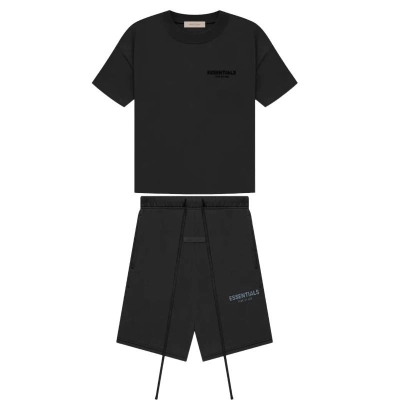 Fear of God Essentials Tee Stretch Limo+Fear of God Essentials Shorts (SS21) Black/Stretch Limo 01