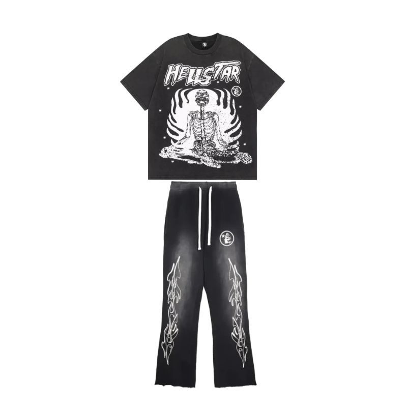 HellStar Inner Peace Tee + Hellstar Studios Flare Sweatpants Black