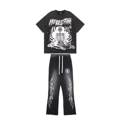HellStar Inner Peace Tee + Hellstar Studios Flare Sweatpants Black 01