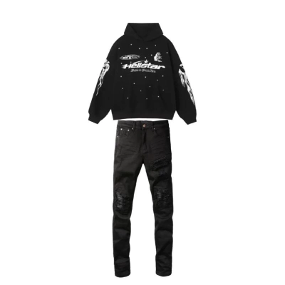 Hellstar Studios Records Tracksuit Black + Amiri Jeans PK 602-1 01
