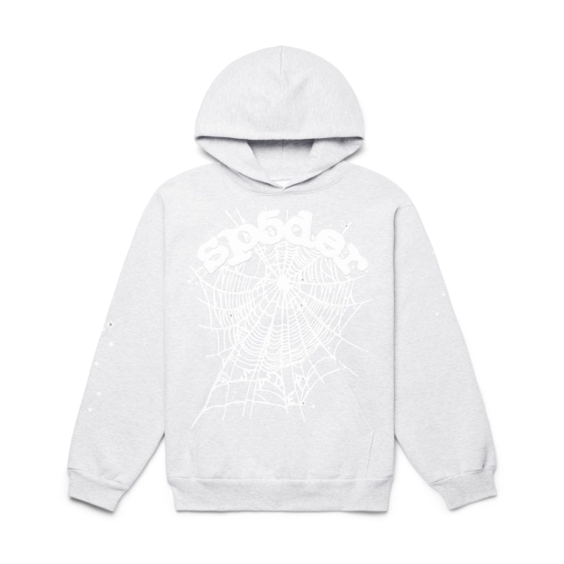 Sp5der OG Web Hoodie Heather Grey + Purple Brand Fashion Men Jeans YZ072421