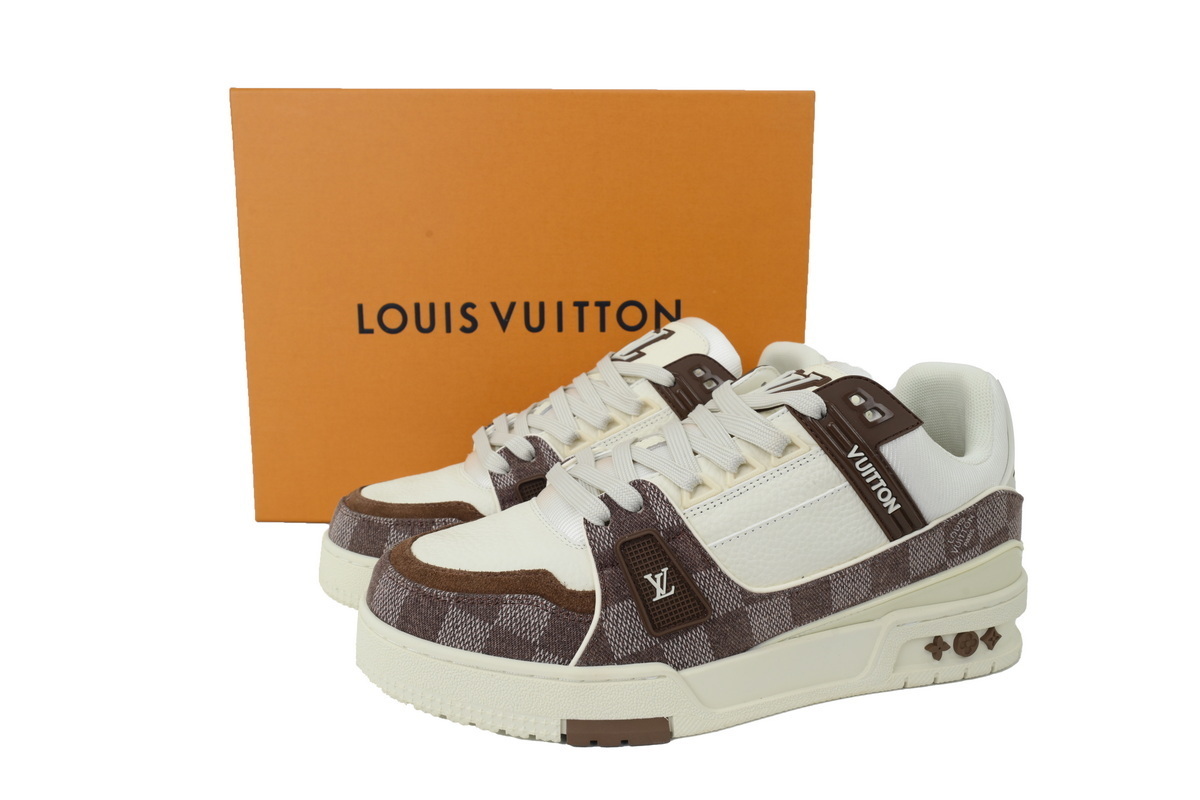 LOUIS VUITTON white and brown