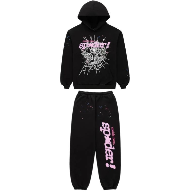 Sp5der black tracksuit suit
