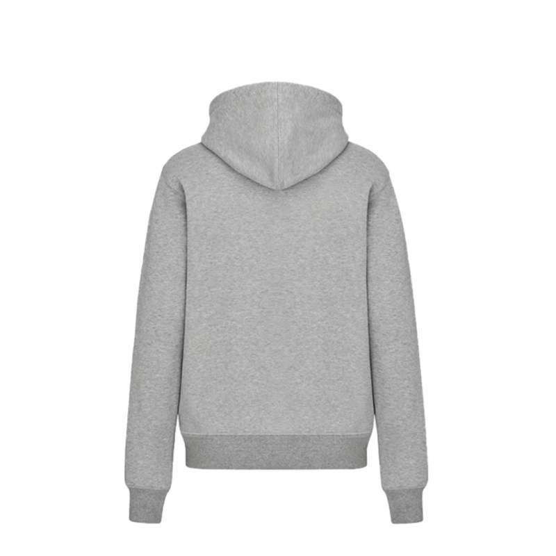 Dior CD Icon Hooded Sweatshirt Gray Cotton Fleece