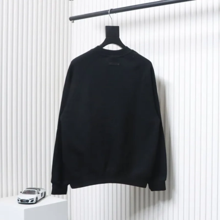 Fear of God FOG double line 24FW FG letter round neck black hoodie