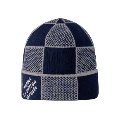 Louis Vuitton Damier Heritage Beanie Navy Blue M90842 01