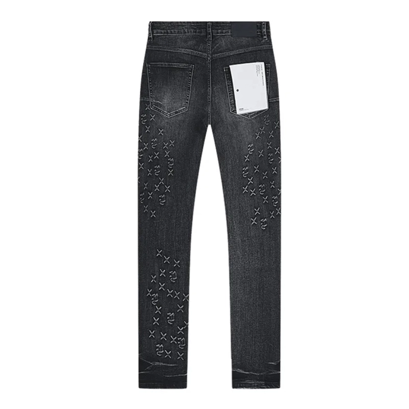 Purple Brand Jeans Cross-Embroidered Jeans
