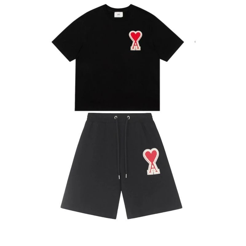 Amiri T-shirt & Shorts Set Black