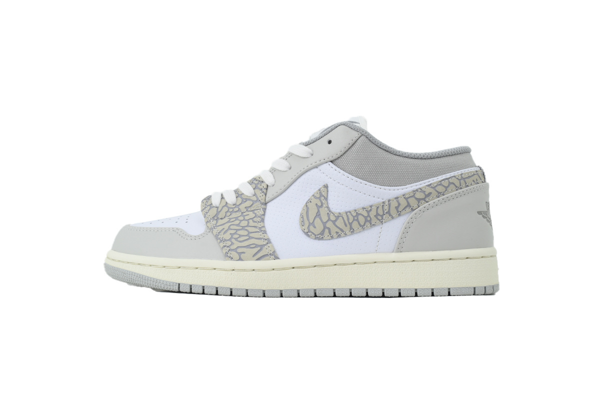 PKstockx  Air Jordan 1 Low Premium 'Elephant Print' DH4269-100