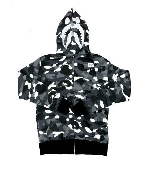 BAPE Camo Zip Hoodie Dark Gray