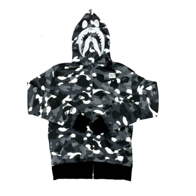 BAPE Camo Zip Hoodie Dark Gray 01
