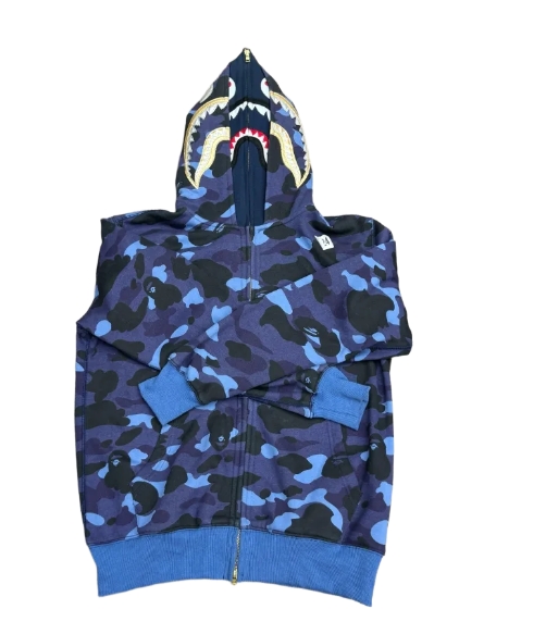 BAPE Camo Zip Hoodie Deep Blue