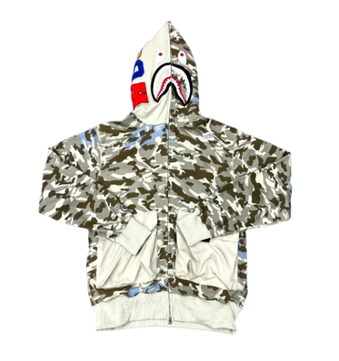 BAPE Camo Zip Hoodie Desert Gray