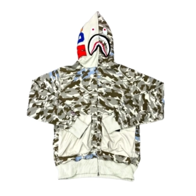 BAPE Camo Zip Hoodie Desert Gray 01