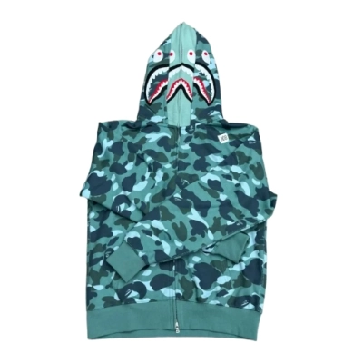 BAPE Camo Zip Hoodie Green 01