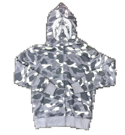 BAPE Camo Zip Hoodie Grey