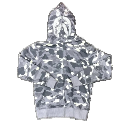 BAPE Camo Zip Hoodie Grey 01
