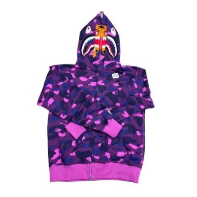 BAPE Camo Zip Hoodie Purple 01