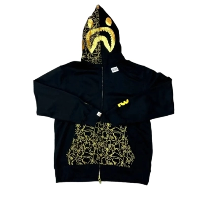 BAPE Zip Hoodie Black Gold 01