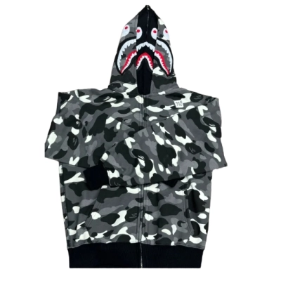 BAPE Camo Zip Hoodie Spotted Black 01