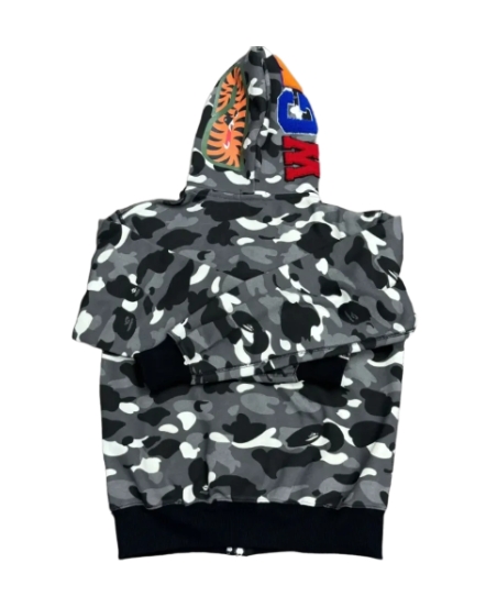 BAPE Camo Zip Hoodie Spotted Black