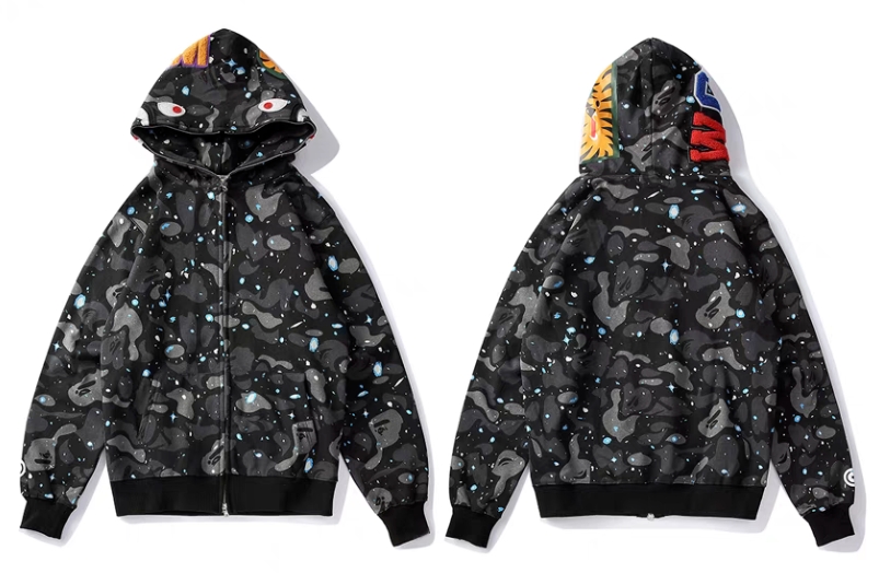 BAPE Zip Hoodie Starry Night Black