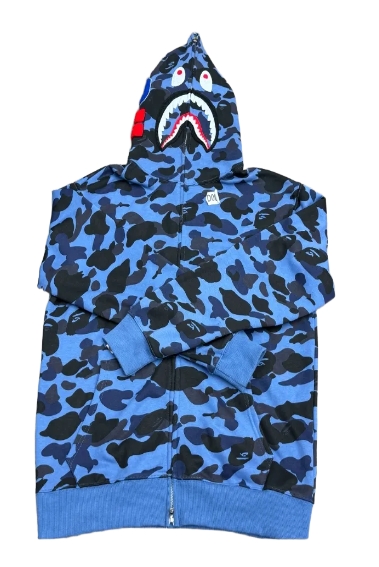 BAPE Camo Zip Hoodie Dark Blue