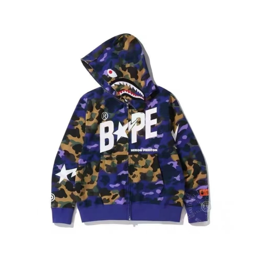 BAPE Camo Zip Hoodie Royal Blue
