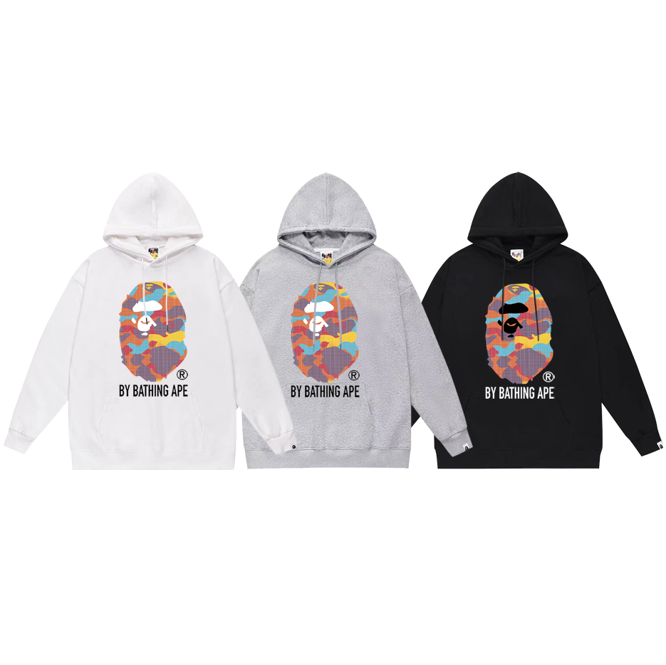 BAPE Color Camo Ape Head Pullover Hoodie Black/White/Gray