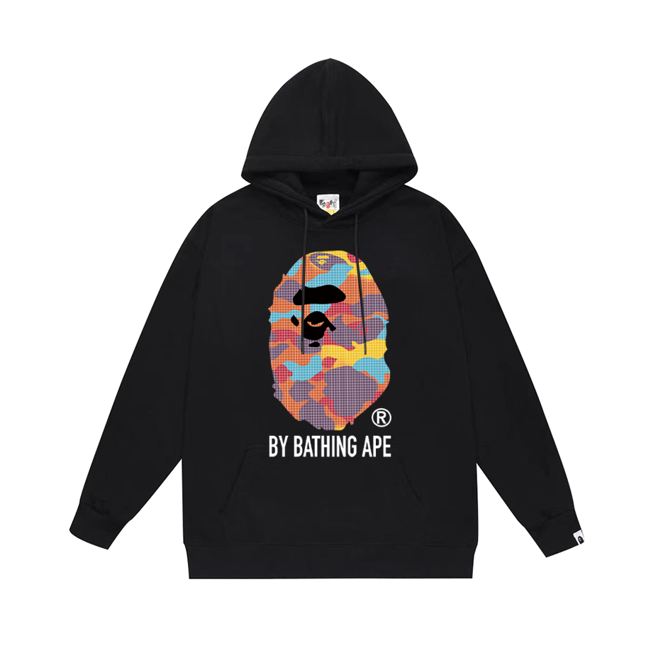 BAPE Color Camo Ape Head Pullover Hoodie Black/White/Gray