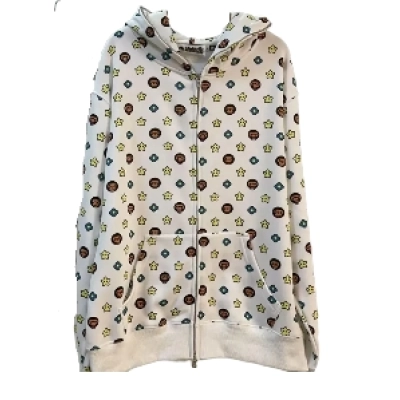 BAPE Zip Hoodie  White 01