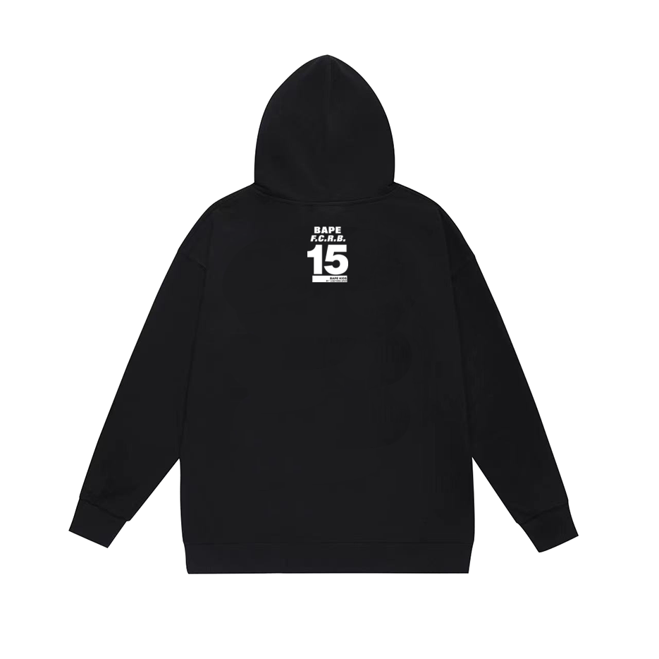 BAPE x F.C. Real Bristol WGM Ape Head Pullover Hoodie Black/White/Gray