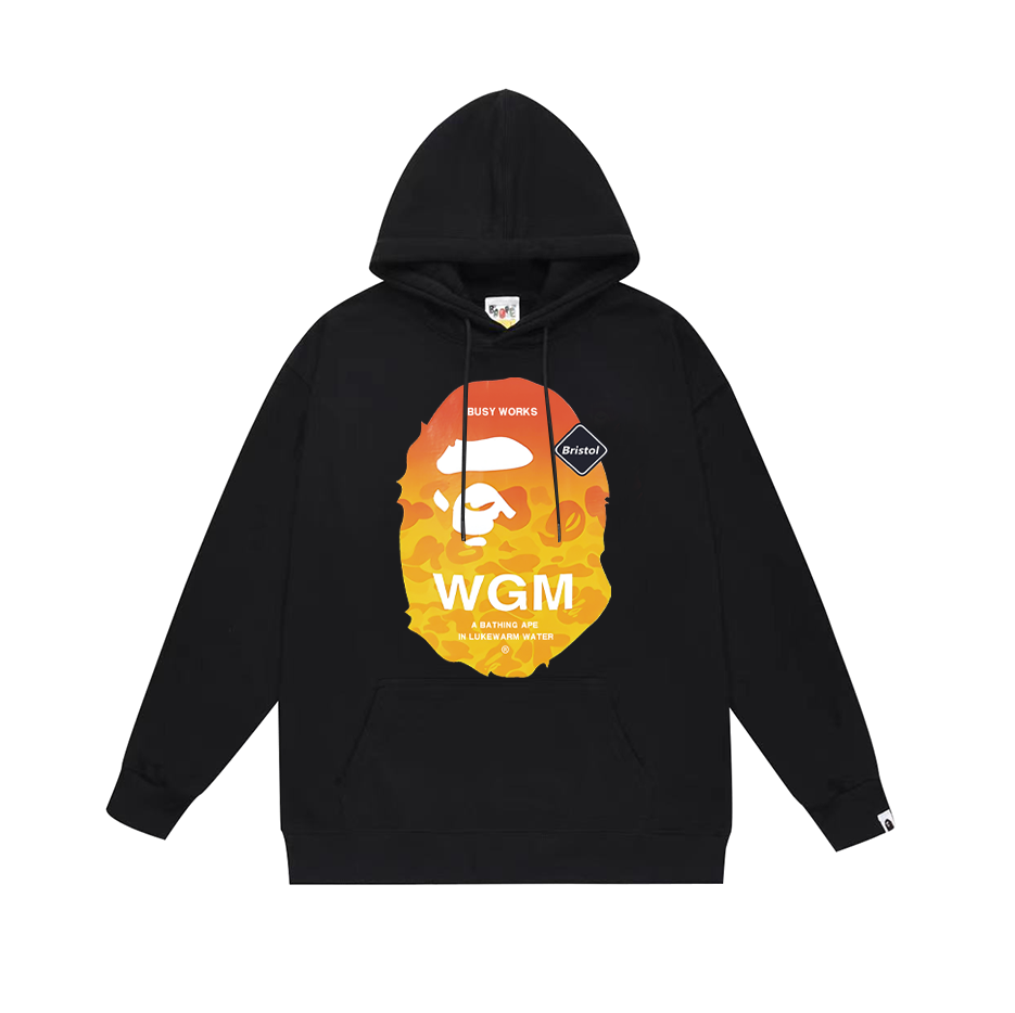 BAPE x F.C. Real Bristol WGM Ape Head Pullover Hoodie Black/White/Gray