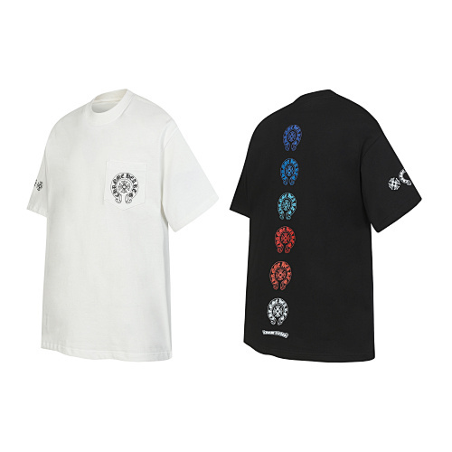 Chrome Hearts Vertical Multicolor Horseshoe T-Shirt Black/White