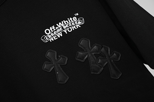 Chrome Hearts x Off-White NYC Cross Embroidered  Black/White