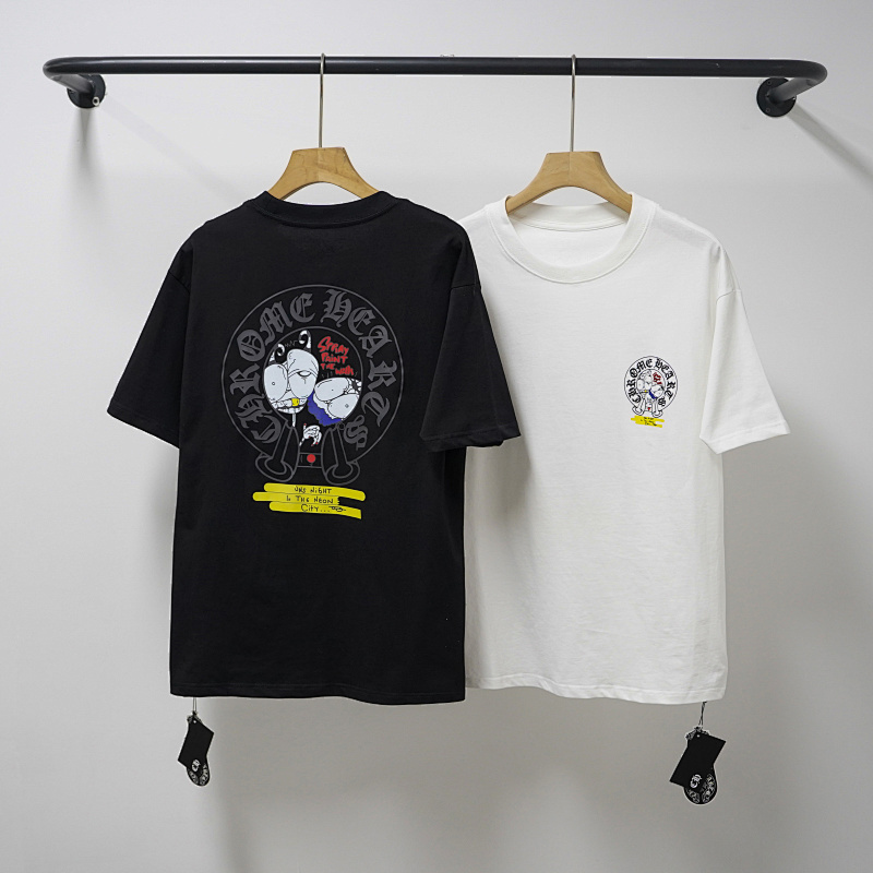 Chrome Hearts Matty Boy One Night In The Neon City Horseshoe Short Sleeve T-Shirt Black/White