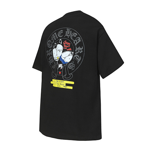 Chrome Hearts Matty Boy One Night In The Neon City Horseshoe Short Sleeve T-Shirt Black/White