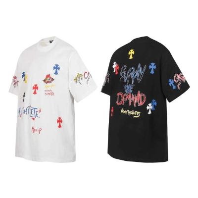 Chrome Hearts Supply The Demand Short Sleeve T-Shirt Black/White 01