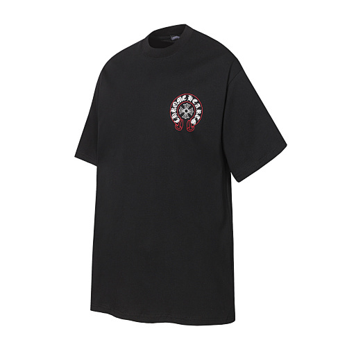 Chrome Hearts Horseshoe Straight Cross T-Shirt Black/White