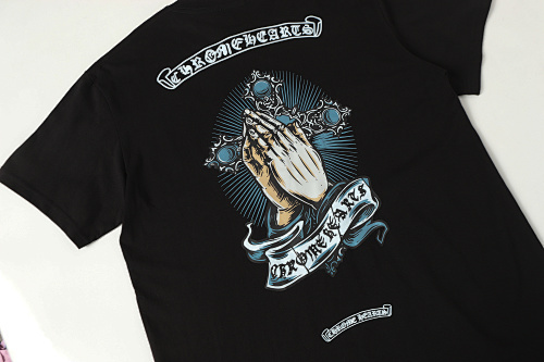 Chrome Hearts Praying Hands Gothic Cross T-Shirt
